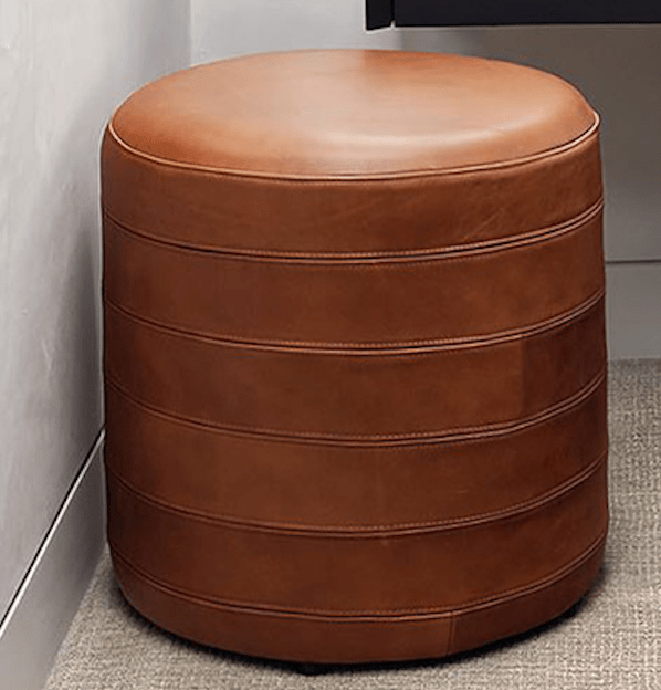 Modern Foot Stool or Ottoman With Paneled Leather - H|F AtelierShopify CollectiveHUNTEDFOX-Modern Foot Stool or Ottoman With Paneled Leather