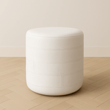 Modern Foot Stool or Ottoman With Paneled Leather