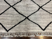 Modern Shag Rug 8x10, Gray and Black, Wool and Cotton, Lulu and Georgia, Handmade Indian Shag Rug - Jewel RugsShopify CollectiveHUNTEDFOX - Modern Shag Rug 8x10, Gray and Black, Wool and Cotton, Lulu and Georgia, Handmade Indian Shag Rug