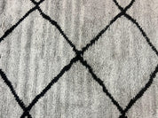 Modern Shag Rug 8x10, Gray and Black, Wool and Cotton, Lulu and Georgia, Handmade Indian Shag Rug - Jewel RugsShopify CollectiveHUNTEDFOX - Modern Shag Rug 8x10, Gray and Black, Wool and Cotton, Lulu and Georgia, Handmade Indian Shag Rug