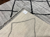 Modern Shag Rug 8x10, Gray and Black, Wool and Cotton, Lulu and Georgia, Handmade Indian Shag Rug - Jewel RugsShopify CollectiveHUNTEDFOX - Modern Shag Rug 8x10, Gray and Black, Wool and Cotton, Lulu and Georgia, Handmade Indian Shag Rug