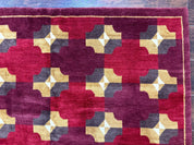 Modern Tibetan Rug 5 x 6.8, Wool, Red, Allover Pattern, Nepali Rug, Abstract Rug, Handmade Area Rug - Jewel RugsShopify CollectiveHUNTEDFOX - Modern Tibetan Rug 5 x 6.8, Wool, Red, Allover Pattern, Nepali Rug, Abstract Rug, Handmade Area Rug