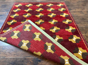 Modern Tibetan Rug 5 x 6.8, Wool, Red, Allover Pattern, Nepali Rug, Abstract Rug, Handmade Area Rug - Jewel RugsShopify CollectiveHUNTEDFOX - Modern Tibetan Rug 5 x 6.8, Wool, Red, Allover Pattern, Nepali Rug, Abstract Rug, Handmade Area Rug