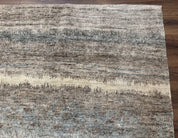 Modern Tibetan Wool Rug 8x10, Abstract, Contemporary, Handmade, Gray, Stripes - Jewel RugsShopify CollectiveHUNTEDFOX - Modern Tibetan Wool Rug 8x10, Abstract, Contemporary, Handmade, Gray, Stripes