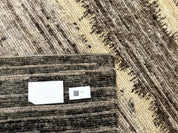 Modern Tibetan Wool Rug 8x10, Abstract, Contemporary, Handmade, Gray, Stripes - Jewel RugsShopify CollectiveHUNTEDFOX - Modern Tibetan Wool Rug 8x10, Abstract, Contemporary, Handmade, Gray, Stripes