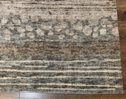 Modern Tibetan Wool Rug 8x10, Abstract, Contemporary, Handmade, Gray, Stripes - Jewel RugsShopify CollectiveHUNTEDFOX - Modern Tibetan Wool Rug 8x10, Abstract, Contemporary, Handmade, Gray, Stripes