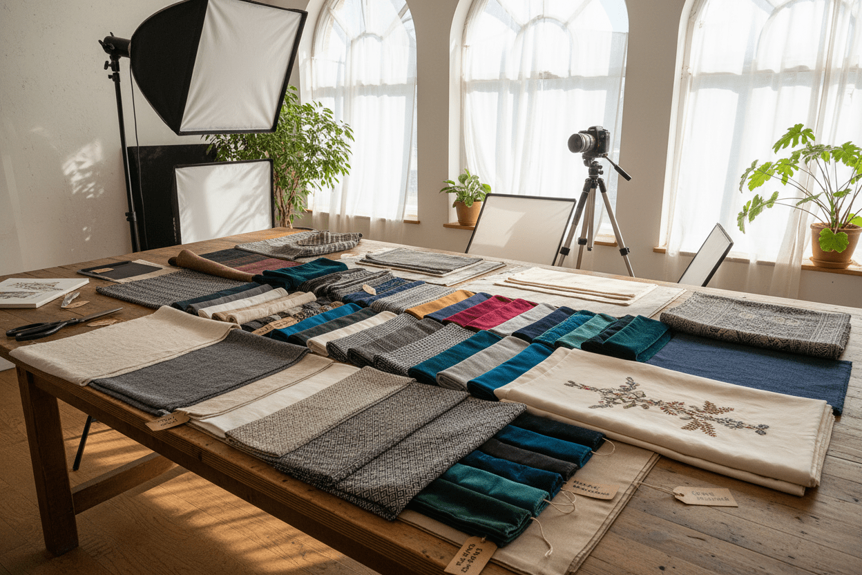 Modern Upholstered Bench | Black & Ivory Geometric Fabric with Rounded Corners - H|F Atelierluxury upholstered seatingSEATINGHUNTEDFOX - Modern Upholstered Bench | Black & Ivory Geometric Fabric with Rounded Corners