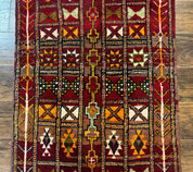 Moroccan Berber Tribal Rug 3x5, Geometric Area Rug, Red Orange Brown - Jewel RugsShopify CollectiveHUNTEDFOX - Moroccan Berber Tribal Rug 3x5, Geometric Area Rug, Red Orange Brown