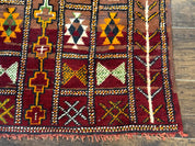 Moroccan Berber Tribal Rug 3x5, Geometric Area Rug, Red Orange Brown - Jewel RugsShopify CollectiveHUNTEDFOX - Moroccan Berber Tribal Rug 3x5, Geometric Area Rug, Red Orange Brown