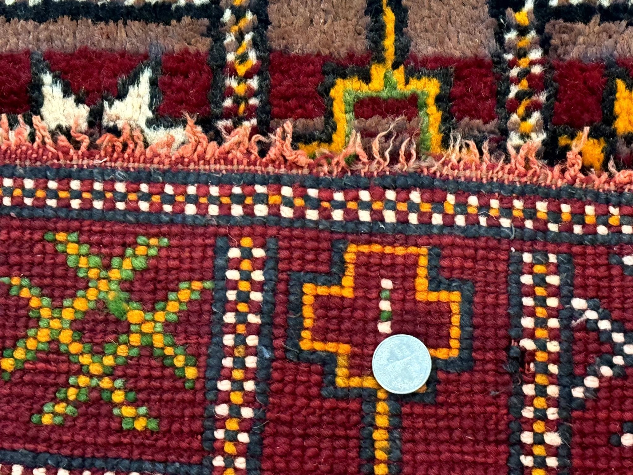 Moroccan Berber Tribal Rug 3x5, Geometric Area Rug, Red Orange Brown - Jewel RugsShopify CollectiveHUNTEDFOX - Moroccan Berber Tribal Rug 3x5, Geometric Area Rug, Red Orange Brown