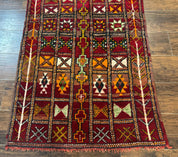 Moroccan Berber Tribal Rug 3x5, Geometric Area Rug, Red Orange Brown - Jewel RugsShopify CollectiveHUNTEDFOX - Moroccan Berber Tribal Rug 3x5, Geometric Area Rug, Red Orange Brown