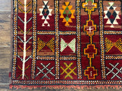 Moroccan Berber Tribal Rug 3x5, Geometric Area Rug, Red Orange Brown - Jewel RugsShopify CollectiveHUNTEDFOX - Moroccan Berber Tribal Rug 3x5, Geometric Area Rug, Red Orange Brown