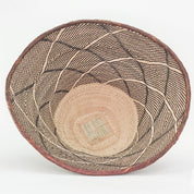 Two Tone Woven African Round Catch All Basket diamond pattern