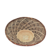 Two Tone Woven African Round Catch All Basket intricate design