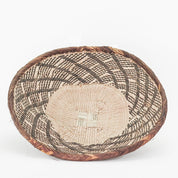 Two Tone Woven African Round Catch All Basket stripes