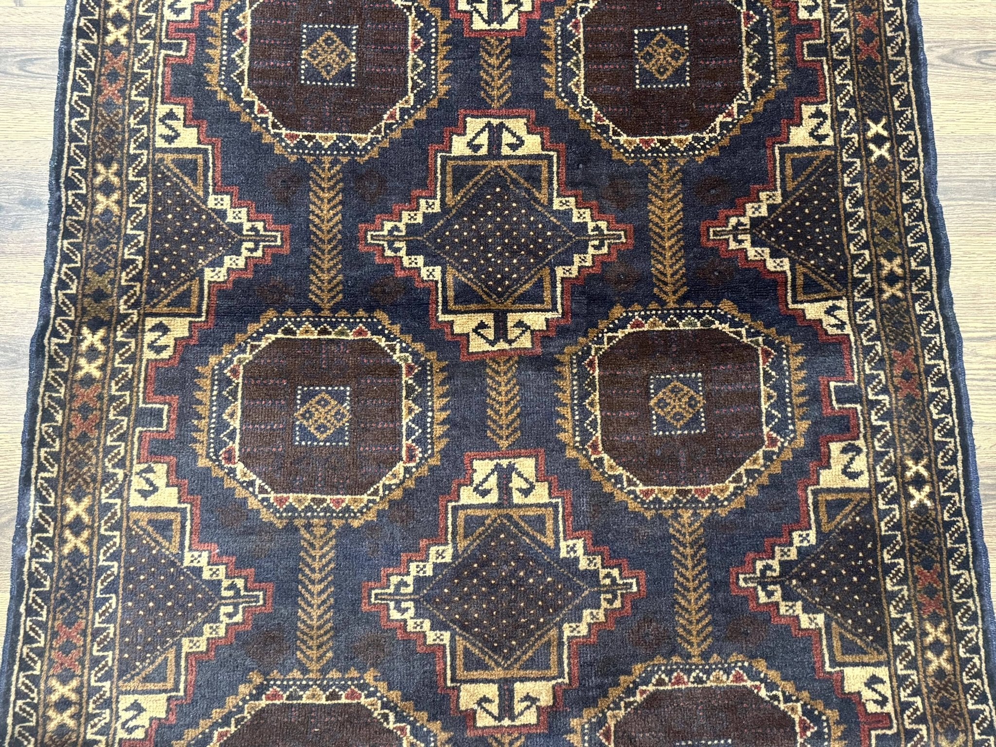 Navy Blue Afghan Balouch Rug 4x6, Handmade, New - Jewel RugsShopify CollectiveHUNTEDFOX - Navy Blue Afghan Balouch Rug 4x6, Handmade, New