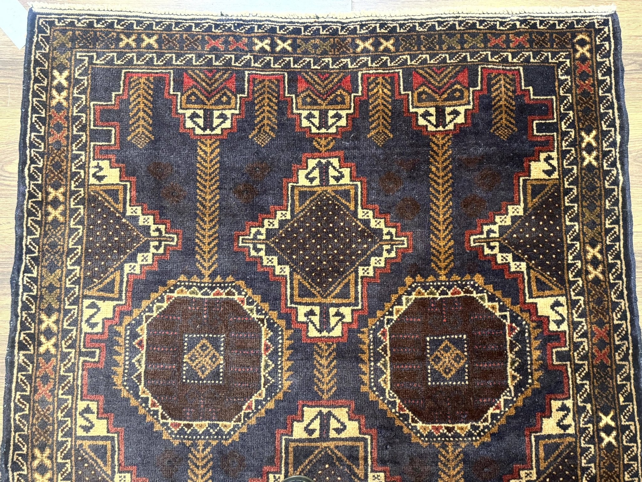 Navy Blue Afghan Balouch Rug 4x6, Handmade, New - Jewel RugsShopify CollectiveHUNTEDFOX - Navy Blue Afghan Balouch Rug 4x6, Handmade, New