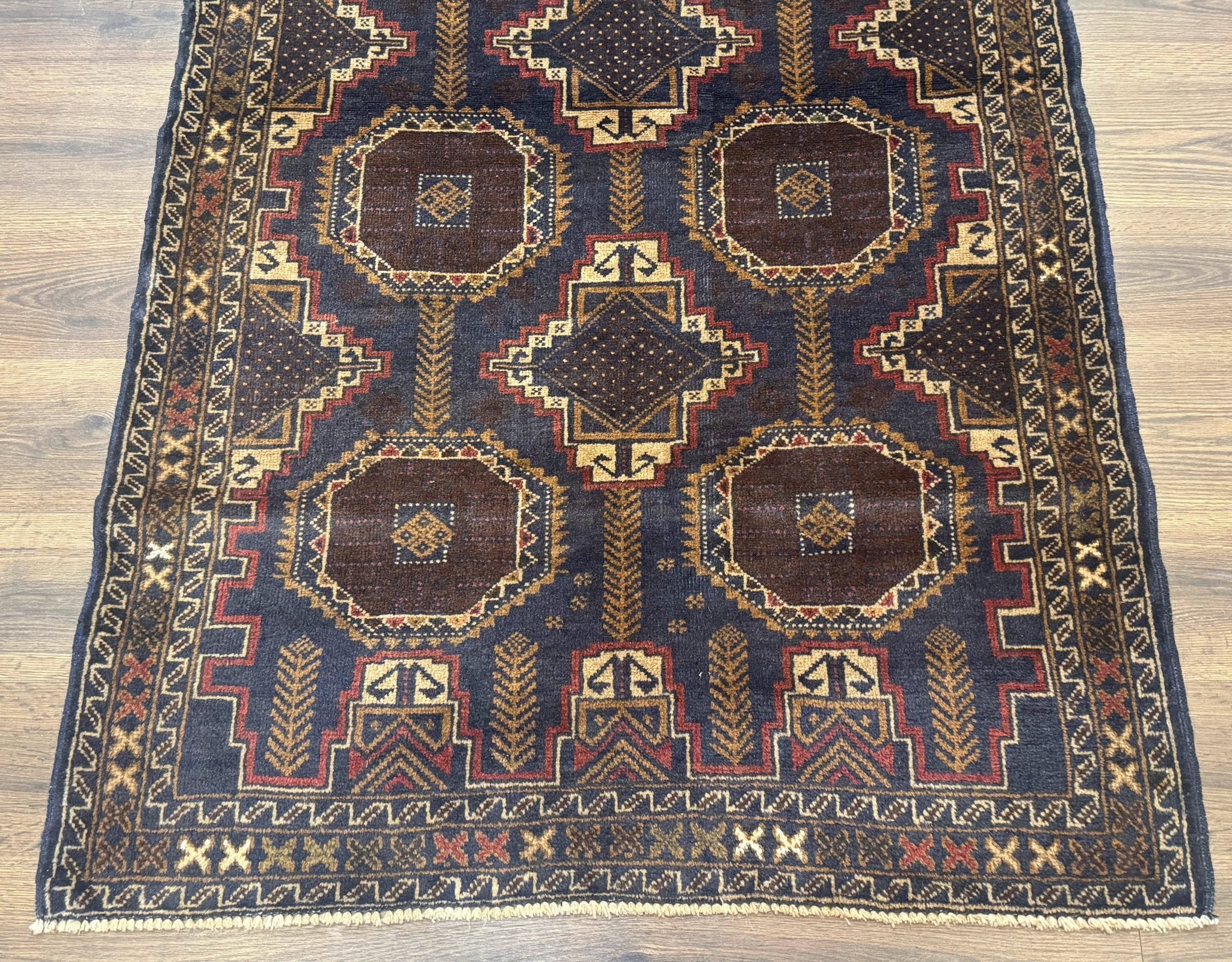 Navy Blue Afghan Balouch Rug 4x6, Handmade, New - Jewel RugsShopify CollectiveHUNTEDFOX - Navy Blue Afghan Balouch Rug 4x6, Handmade, New