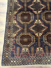 Navy Blue Afghan Balouch Rug 4x6, Handmade, New - Jewel RugsShopify CollectiveHUNTEDFOX - Navy Blue Afghan Balouch Rug 4x6, Handmade, New