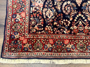 Navy Blue Persian Rug 4x6, Sarouk Mohajeran Carpet, Antique Persian Rug, Floral - Jewel RugsShopify CollectiveHUNTEDFOX - Navy Blue Persian Rug 4x6, Sarouk Mohajeran Carpet, Antique Persian Rug, Floral