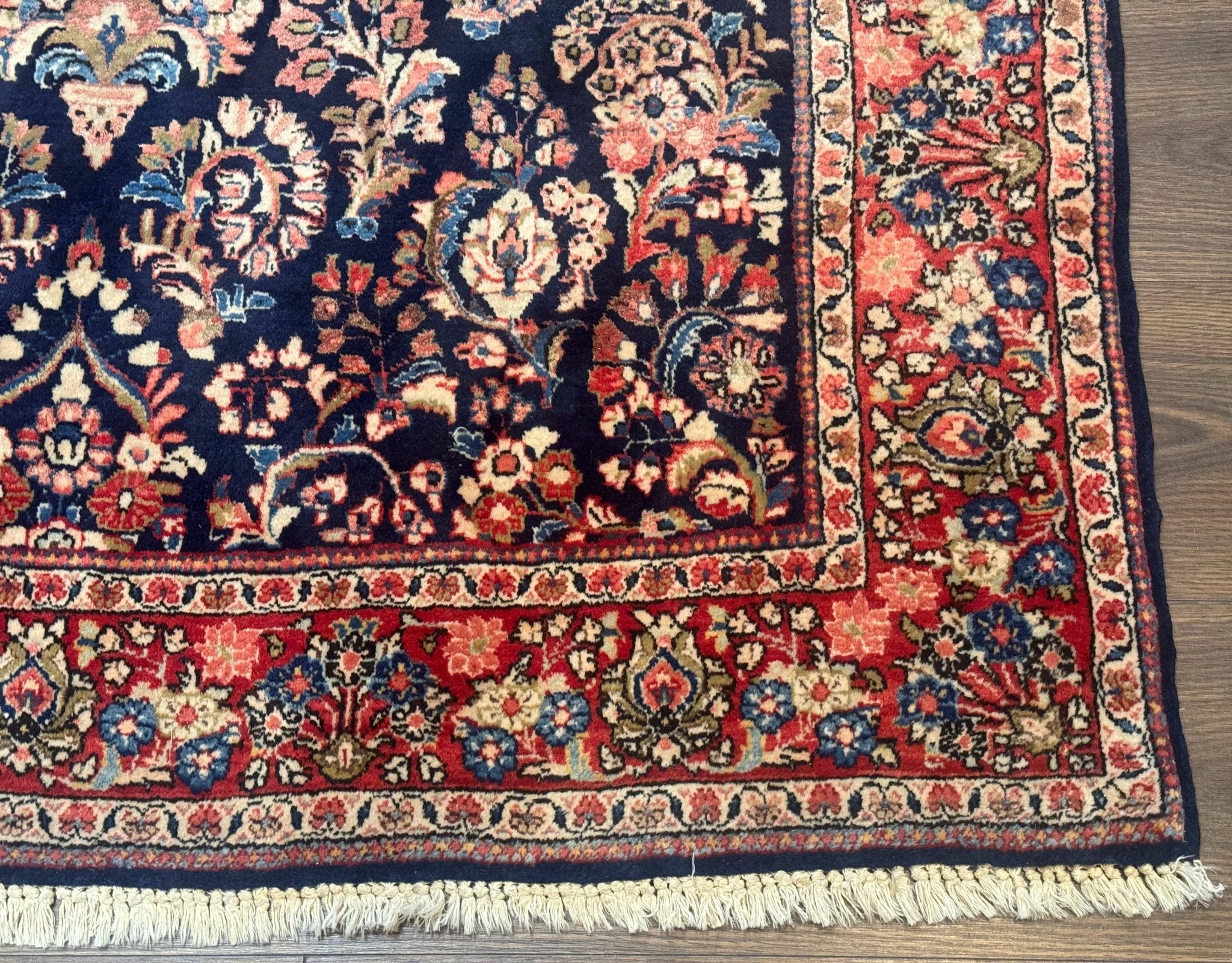 Navy Blue Persian Rug 4x6, Sarouk Mohajeran Carpet, Antique Persian Rug, Floral - Jewel RugsShopify CollectiveHUNTEDFOX - Navy Blue Persian Rug 4x6, Sarouk Mohajeran Carpet, Antique Persian Rug, Floral