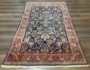 Navy Blue Persian Rug 4x6, Sarouk Mohajeran Carpet, Antique Persian Rug, Floral - Jewel RugsShopify CollectiveHUNTEDFOX - Navy Blue Persian Rug 4x6, Sarouk Mohajeran Carpet, Antique Persian Rug, Floral