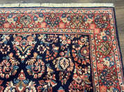 Navy Blue Persian Rug 4x6, Sarouk Mohajeran Carpet, Antique Persian Rug, Floral - Jewel RugsShopify CollectiveHUNTEDFOX - Navy Blue Persian Rug 4x6, Sarouk Mohajeran Carpet, Antique Persian Rug, Floral