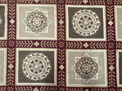 Needlepoint Rug 9x12, Panel Design, Burgundy Taupe, Elegant - Jewel RugsShopify CollectiveHUNTEDFOX - Needlepoint Rug 9x12, Panel Design, Burgundy Taupe, Elegant