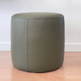 Ottoman | Classic Luxurious Olive Green Leather Ottoman - Handcrafted Elegance