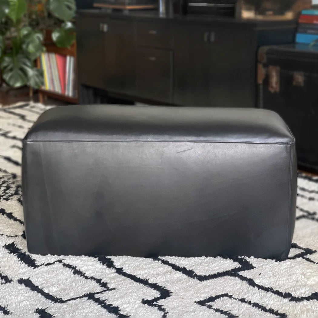 Ottoman | Rectangular with Handles Custom - H|F AtelierLEATHERottomanHUNTEDFOX - Ottoman | Rectangular with Handles Custom