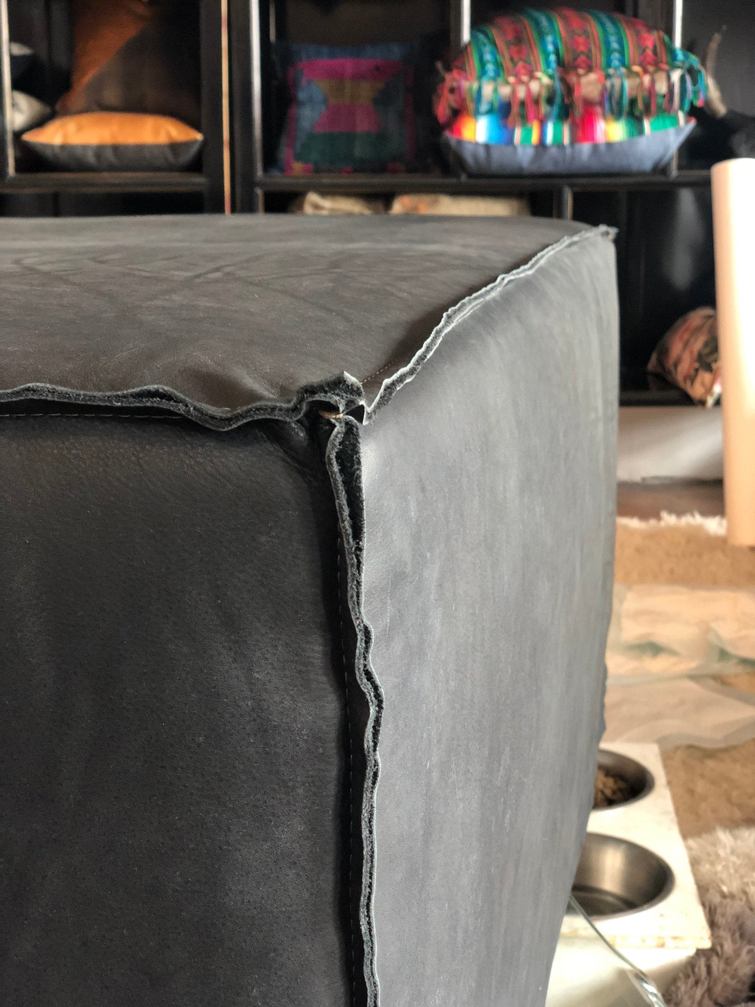 Ottoman | Square Custom Leather Suede Foot Stools or Pouf - H|F AtelierseatingShopify CollectiveHUNTEDFOX - Ottoman | Square Custom Leather Suede Foot Stools or Pouf