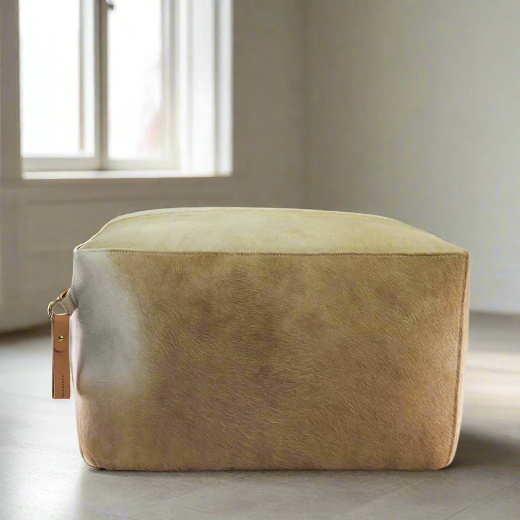 Ottoman | Square Custom Leather Suede Foot Stools or Pouf - H|F AtelierseatingShopify CollectiveHUNTEDFOX - Ottoman | Square Custom Leather Suede Foot Stools or Pouf