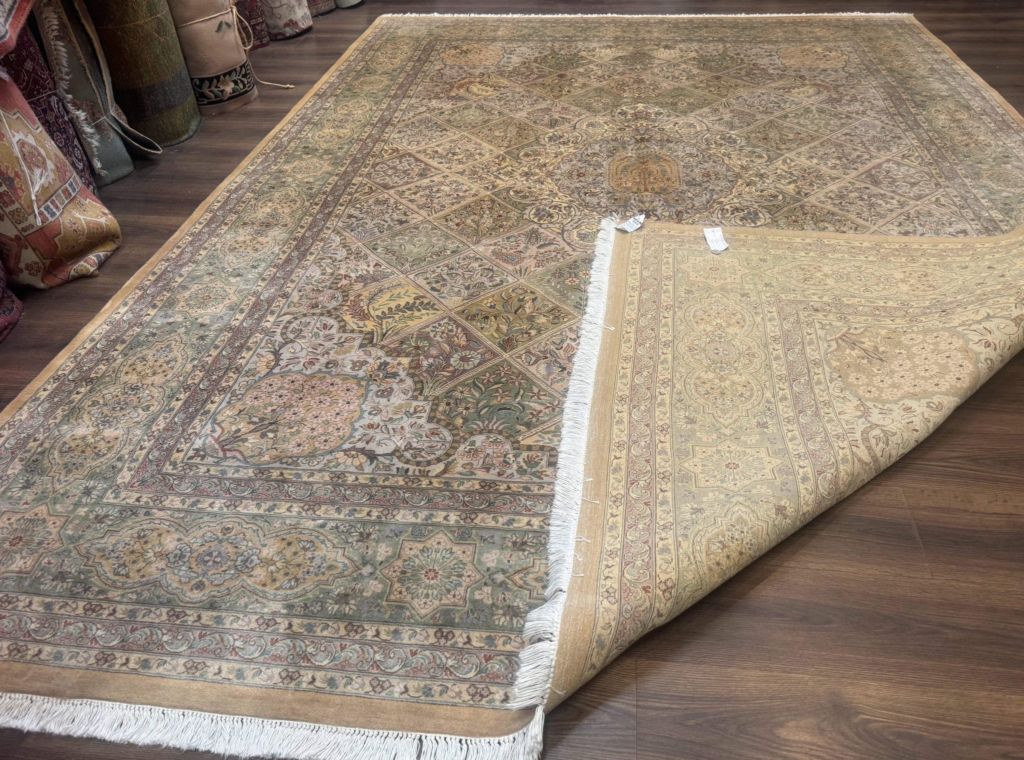 Pak Persian Rug 9x12, Diamond Panel Design, Fine 225 KPSI, Wool - Jewel RugsShopify CollectiveHUNTEDFOX - Pak Persian Rug 9x12, Diamond Panel Design, Fine 225 KPSI, Wool