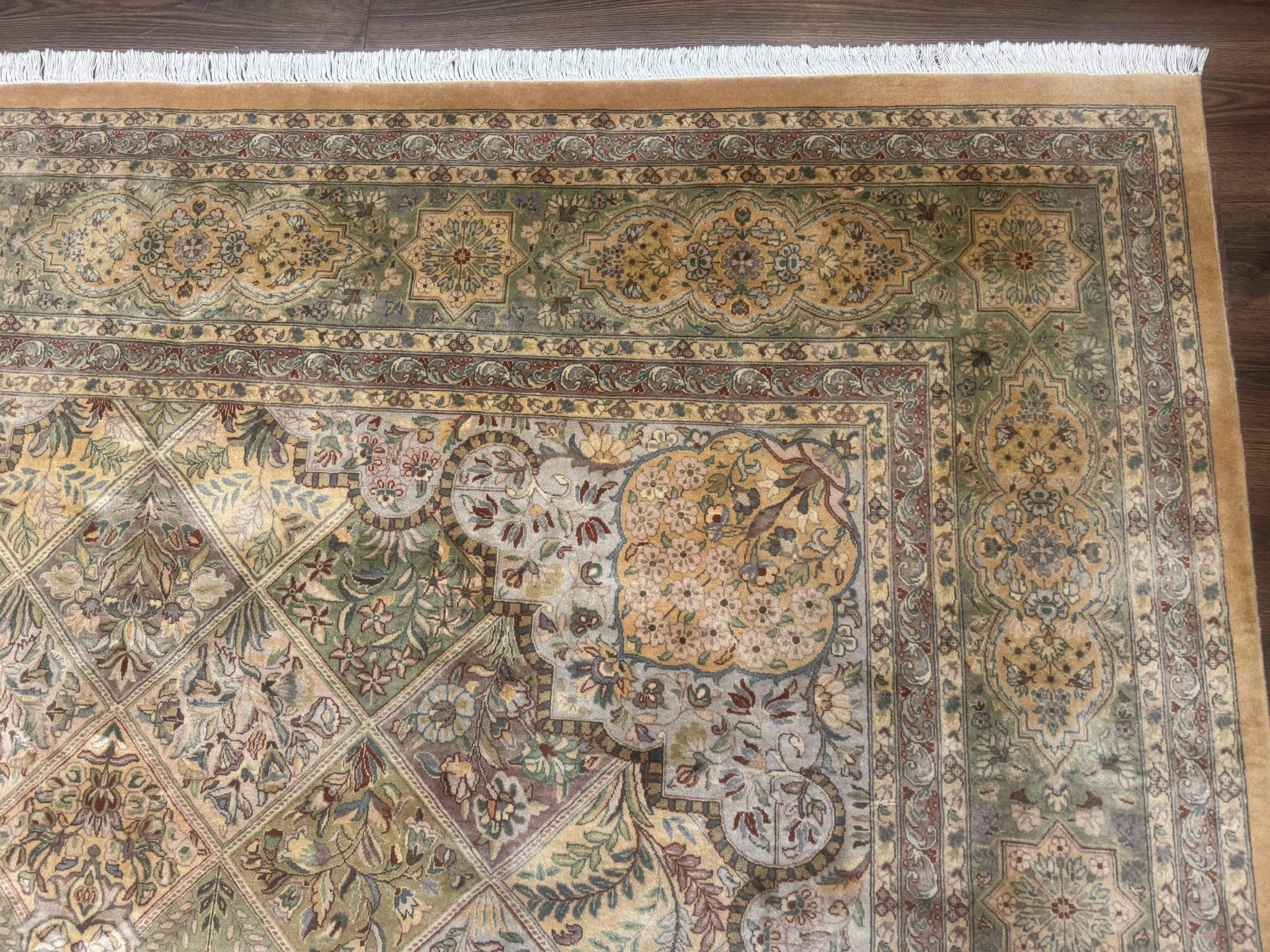 Pak Persian Rug 9x12, Diamond Panel Design, Fine 225 KPSI, Wool - Jewel RugsShopify CollectiveHUNTEDFOX - Pak Persian Rug 9x12, Diamond Panel Design, Fine 225 KPSI, Wool