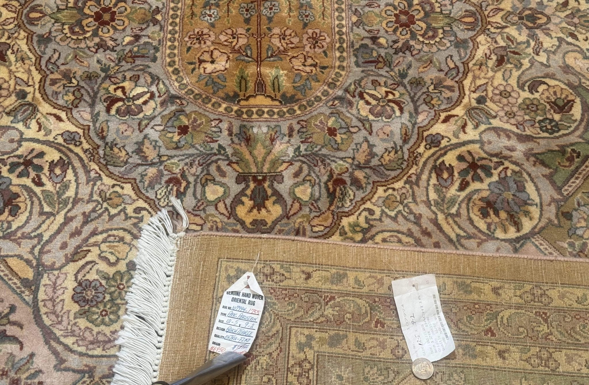 Pak Persian Rug 9x12, Diamond Panel Design, Fine 225 KPSI, Wool - Jewel RugsShopify CollectiveHUNTEDFOX - Pak Persian Rug 9x12, Diamond Panel Design, Fine 225 KPSI, Wool