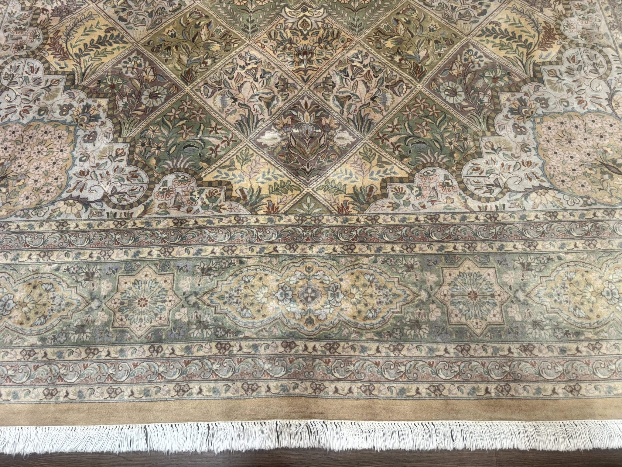 Pak Persian Rug 9x12, Diamond Panel Design, Fine 225 KPSI, Wool - Jewel RugsShopify CollectiveHUNTEDFOX - Pak Persian Rug 9x12, Diamond Panel Design, Fine 225 KPSI, Wool