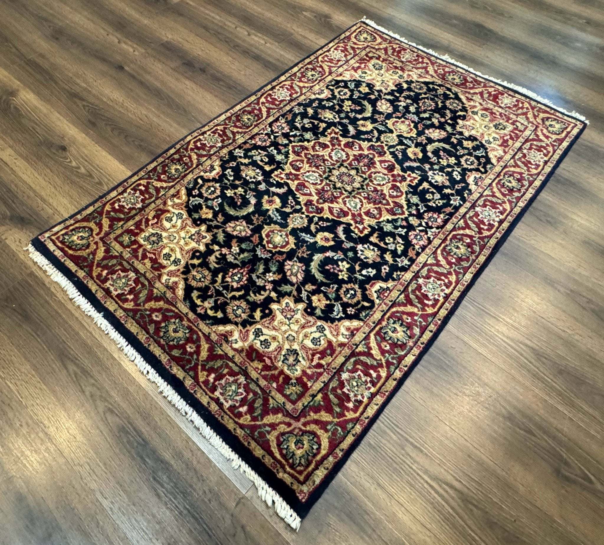 Pak Persian Sarouk Rug 3x5, Navy Blue and Red - Jewel RugsShopify CollectiveHUNTEDFOX - Pak Persian Sarouk Rug 3x5, Navy Blue and Red