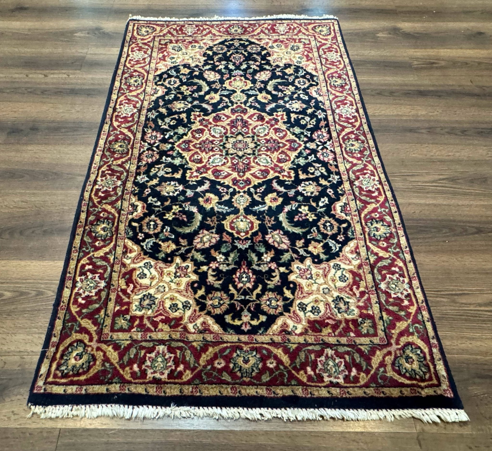 Pak Persian Sarouk Rug 3x5, Navy Blue and Red - Jewel RugsShopify CollectiveHUNTEDFOX - Pak Persian Sarouk Rug 3x5, Navy Blue and Red