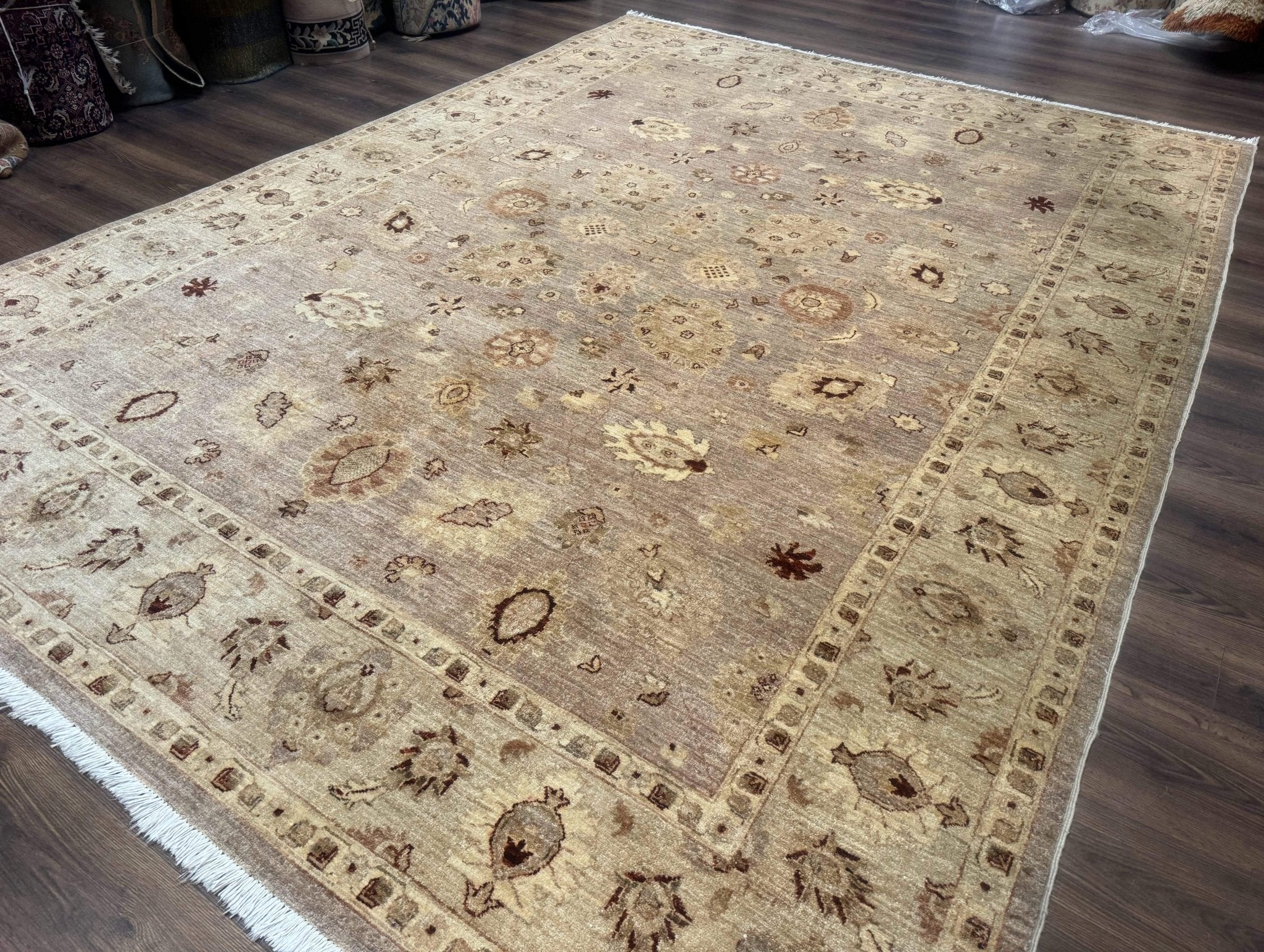 Pakistani Peshawar Rug 8x11, Indo Persian Mahal Carpet, Traditional Wool Oriental Rug - Jewel RugsShopify CollectiveHUNTEDFOX - Pakistani Peshawar Rug 8x11, Indo Persian Mahal Carpet, Traditional Wool Oriental Rug