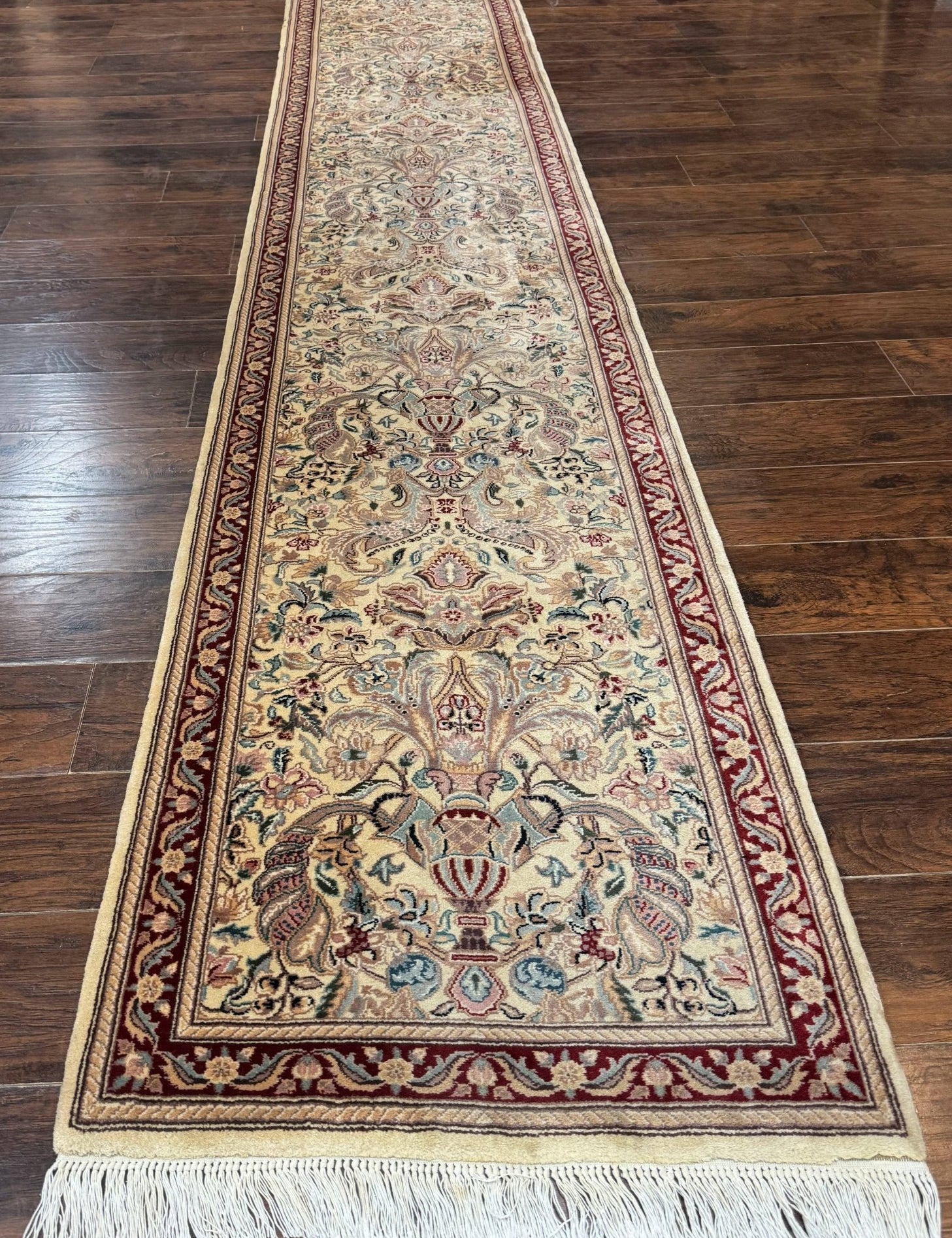Pakistani Runner Rug 2.8 x 14, Pak Persian Hallway Rug, Cream Color - Jewel RugsShopify CollectiveHUNTEDFOX - Pakistani Runner Rug 2.8 x 14, Pak Persian Hallway Rug, Cream Color