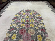 Palace Size American Hooked Rug 11x20 Aubusson Style Ivory - Jewel RugsShopify CollectiveHUNTEDFOX - Palace Size American Hooked Rug 11x20 Aubusson Style Ivory