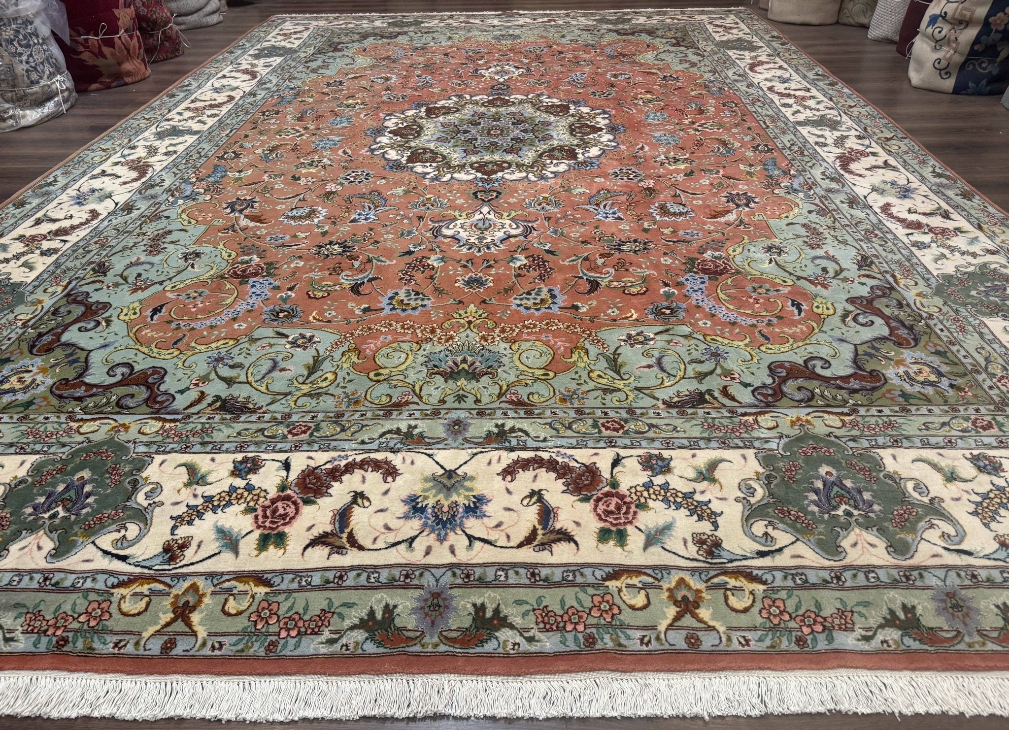 Palace Size Persian Tabriz Rug 12x17, Medallion Carpet, Fine 250 KPSI, Stunning - Jewel RugsShopify CollectiveHUNTEDFOX - Palace Size Persian Tabriz Rug 12x17, Medallion Carpet, Fine 250 KPSI, Stunning