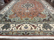 Palace Size Persian Tabriz Rug 12x17, Medallion Carpet, Fine 250 KPSI, Stunning - Jewel RugsShopify CollectiveHUNTEDFOX - Palace Size Persian Tabriz Rug 12x17, Medallion Carpet, Fine 250 KPSI, Stunning