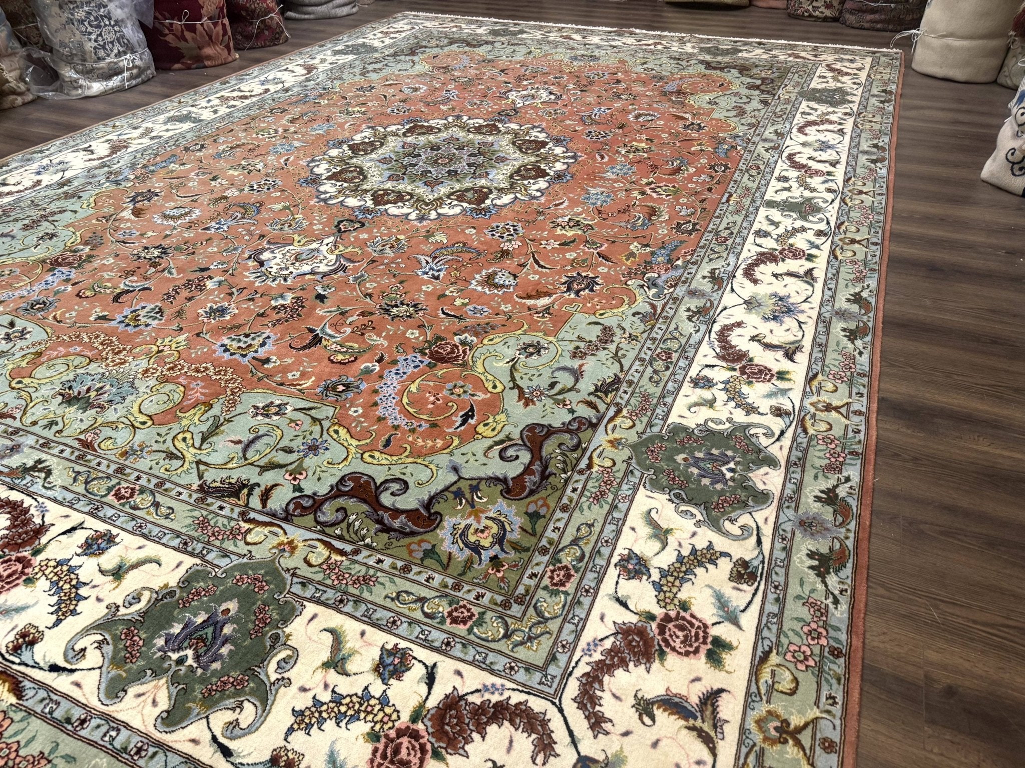 Palace Size Persian Tabriz Rug 12x17, Medallion Carpet, Fine 250 KPSI, Stunning - Jewel RugsShopify CollectiveHUNTEDFOX - Palace Size Persian Tabriz Rug 12x17, Medallion Carpet, Fine 250 KPSI, Stunning