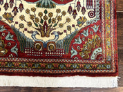 Persian Bijar Rug 2.6 x 4, Antique Carpet, Brick Red and Ivory - Jewel RugsShopify CollectiveHUNTEDFOX - Persian Bijar Rug 2.6 x 4, Antique Carpet, Brick Red and Ivory