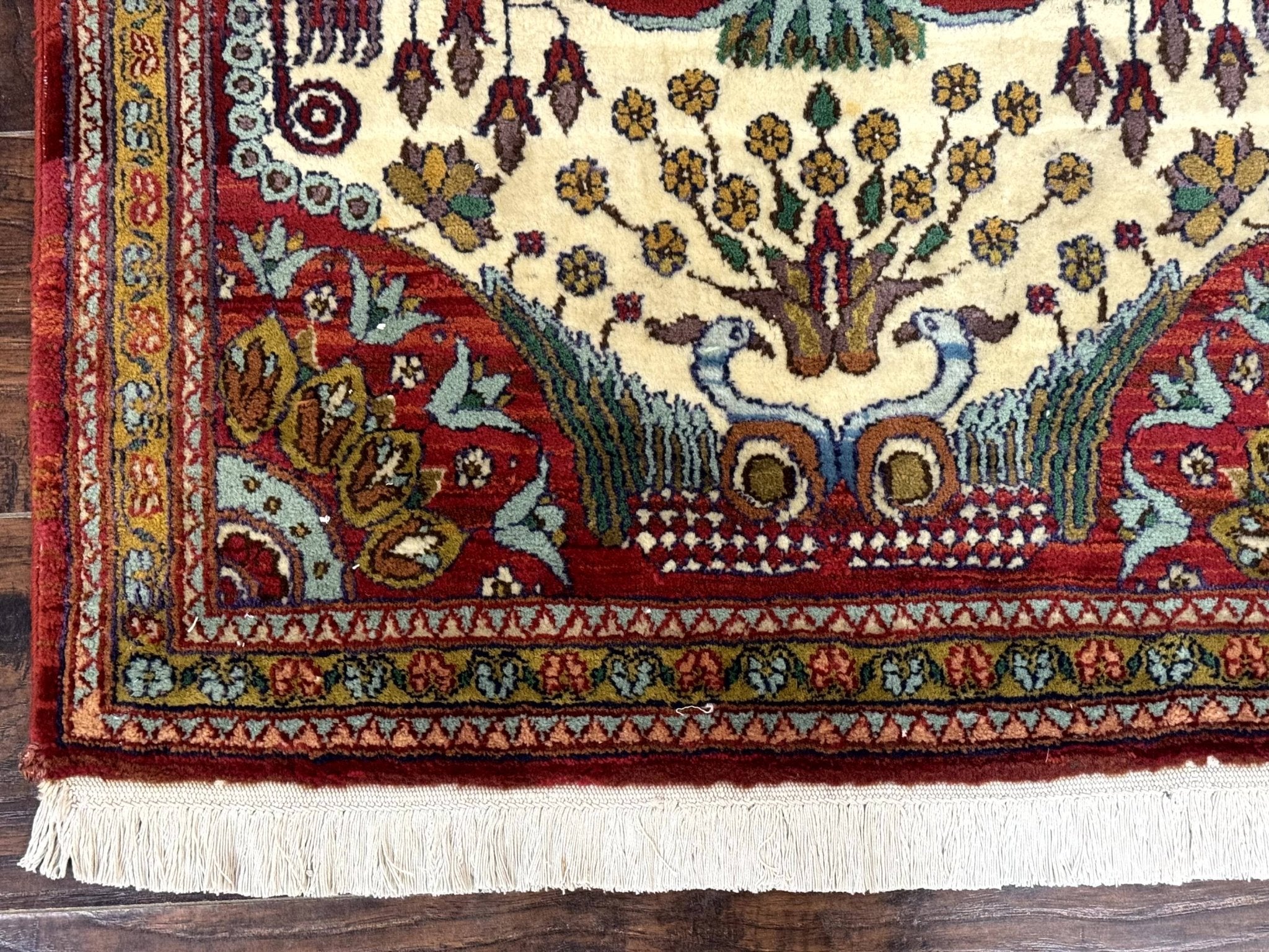 Persian Bijar Rug 2.6 x 4, Antique Carpet, Brick Red and Ivory - Jewel RugsShopify CollectiveHUNTEDFOX - Persian Bijar Rug 2.6 x 4, Antique Carpet, Brick Red and Ivory