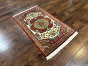 Persian Bijar Rug 2.6 x 4, Antique Carpet, Brick Red and Ivory - Jewel RugsShopify CollectiveHUNTEDFOX - Persian Bijar Rug 2.6 x 4, Antique Carpet, Brick Red and Ivory