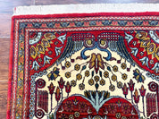 Persian Bijar Rug 2.6 x 4, Antique Carpet, Brick Red and Ivory - Jewel RugsShopify CollectiveHUNTEDFOX - Persian Bijar Rug 2.6 x 4, Antique Carpet, Brick Red and Ivory