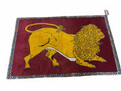 Persian Gabbeh Rug 3x4, Lion Pictorial, Red - Jewel RugsShopify CollectiveHUNTEDFOX - Persian Gabbeh Rug 3x4, Lion Pictorial, Red