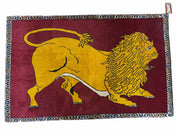 Persian Gabbeh Rug 3x4, Lion Pictorial, Red - Jewel RugsShopify CollectiveHUNTEDFOX - Persian Gabbeh Rug 3x4, Lion Pictorial, Red